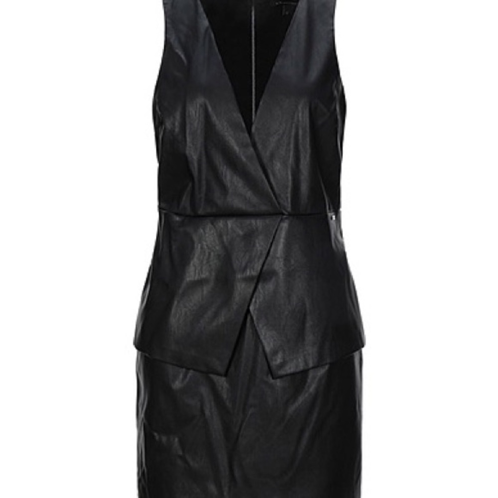 Armani Exchange Black Sleeveless Leather Dress sz 4 US